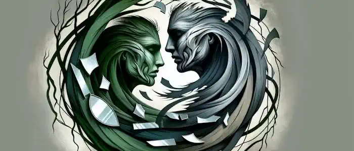 Abstrakte Illustration von Eifersucht und Selbstbewusstsein